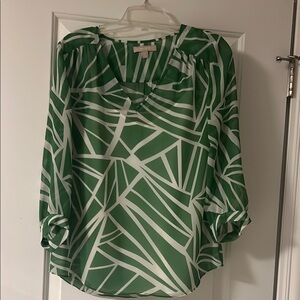 Green Patterned Women's Top